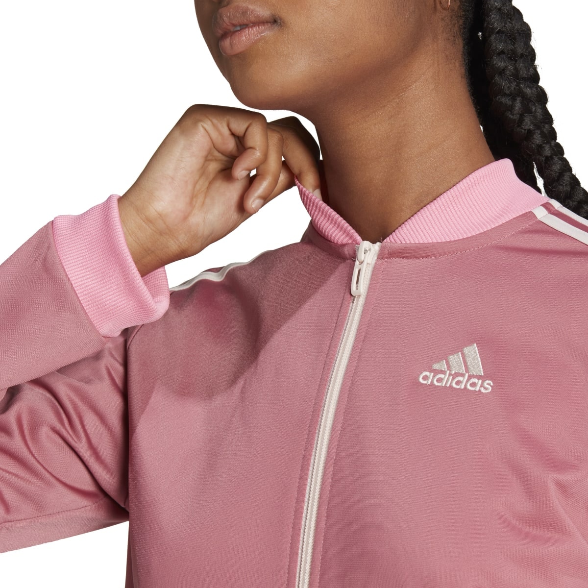 Agasalho adidas feminino cinza e sale rosa