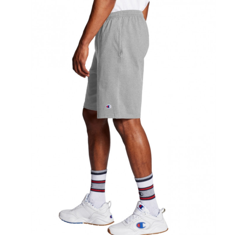 Bermuda Champion Jersey Logo Patch C Masculina - Cinza