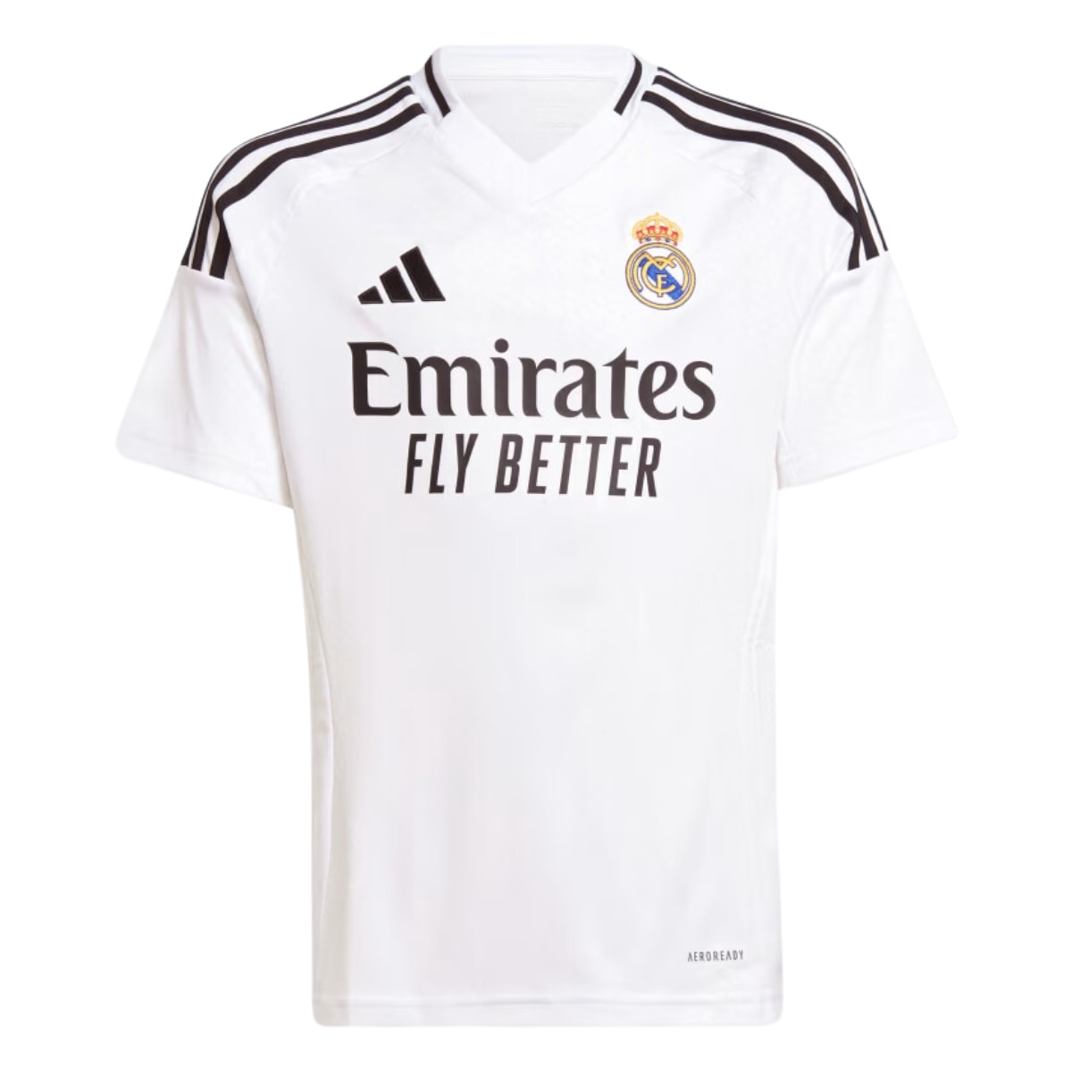 Camisa Adidas Real Madrid I 24/25 Infantil - Branco/Preto