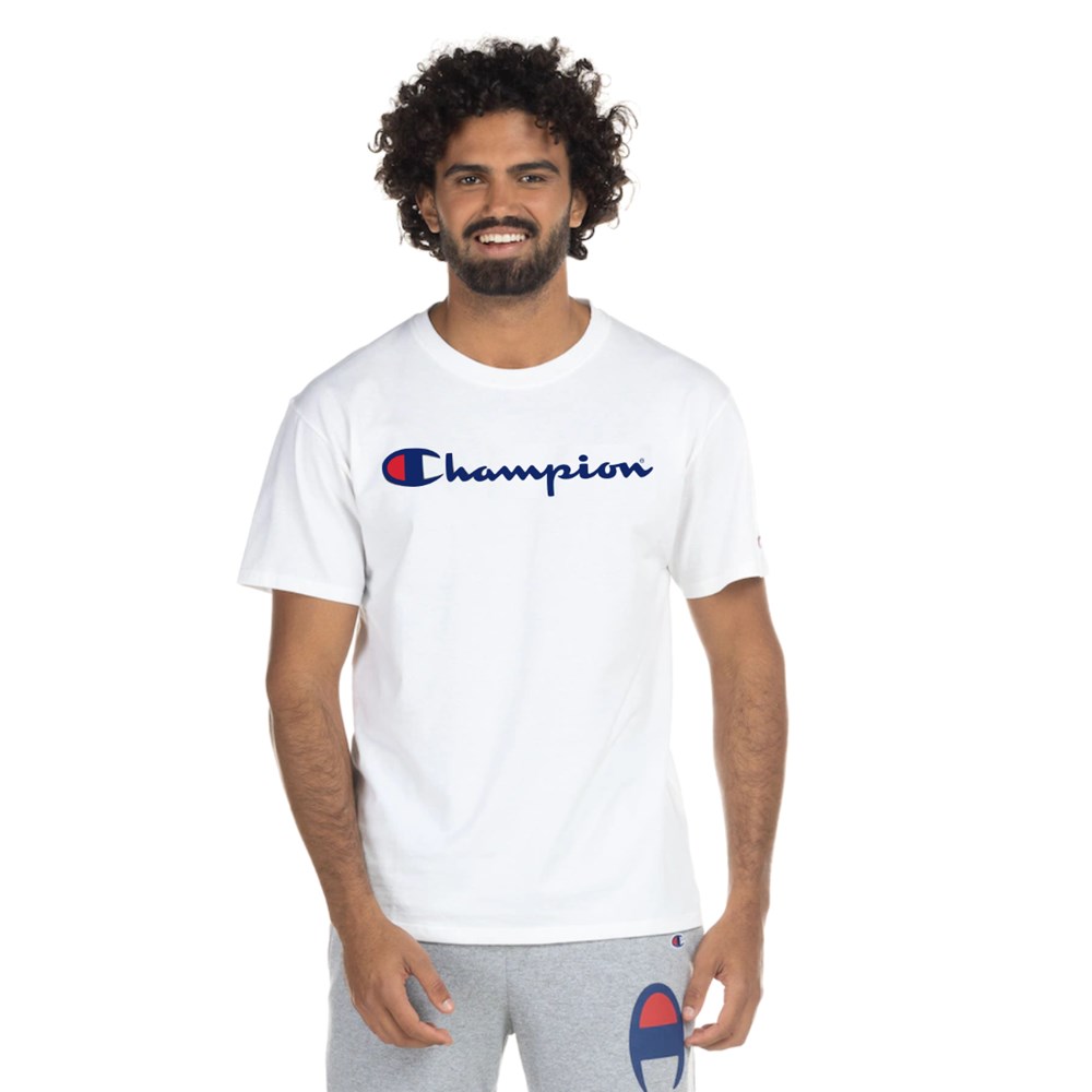 Camisa Champion Classic Script logo Masculina - Branco