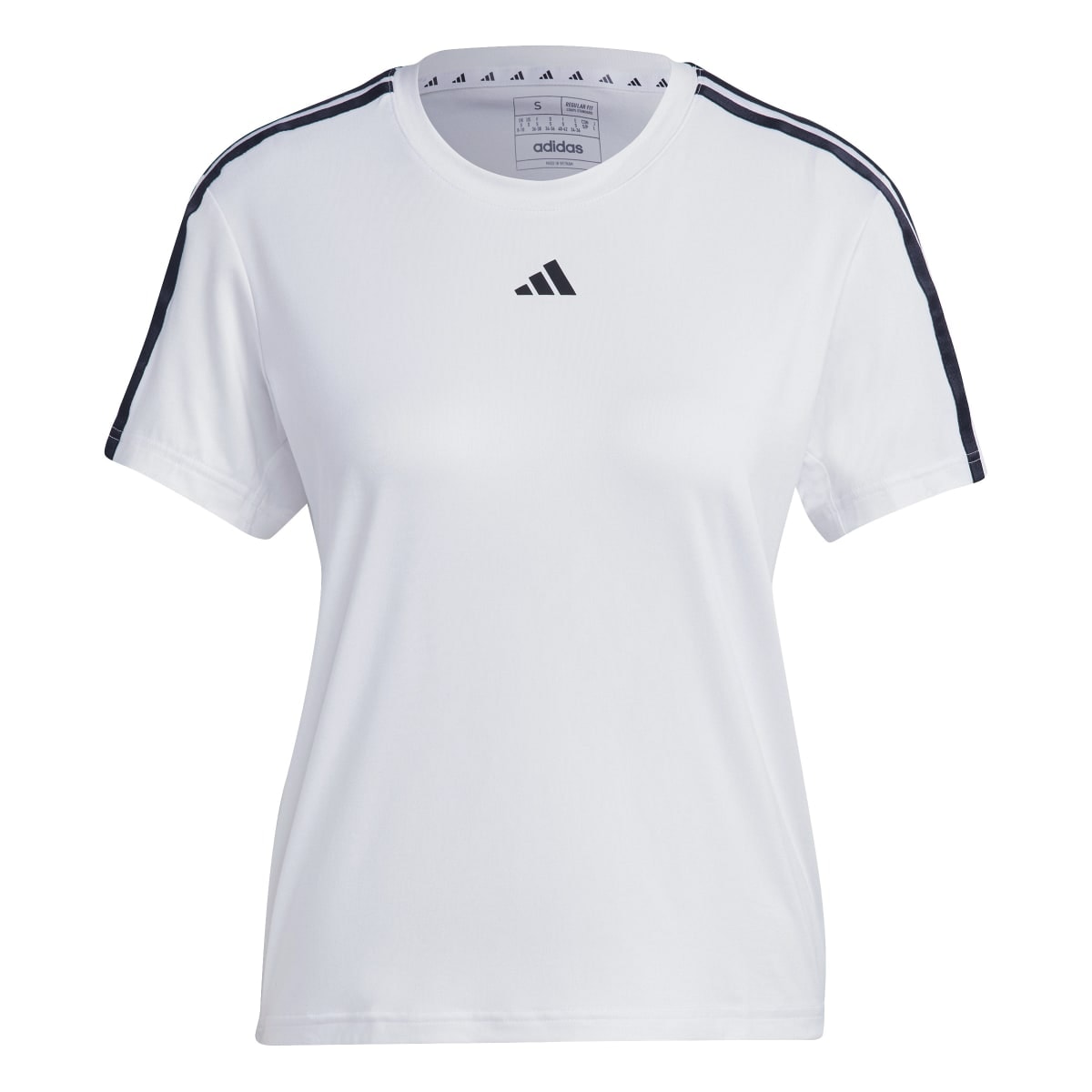 Camiseta Adidas Essentials 3-Stripes Train Feminino - Branco/Preto