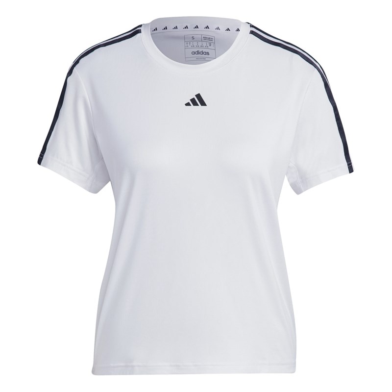Camiseta Adidas Performance Essential 3 Stripes Masculina Branco