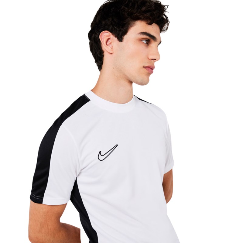 Camiseta Nike Dri-FIT Academy 23 Masculina - Branco/Preto