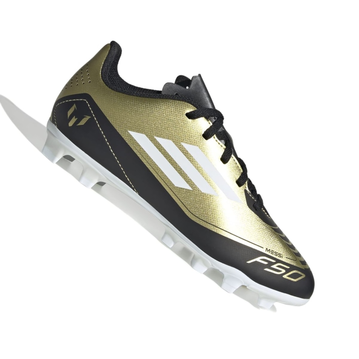 Chuteira Adidas F50 Club Messi Campo - Dourado/Branco