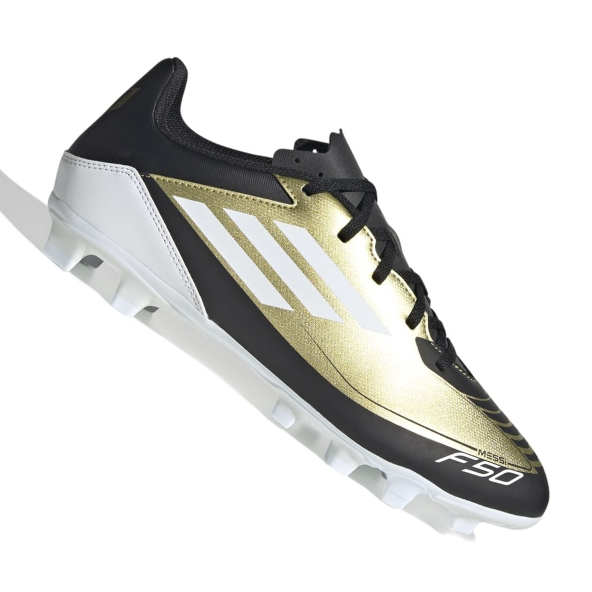 Chuteira Adidas F50 Club Messi FXG Campo - Dourado/Branco