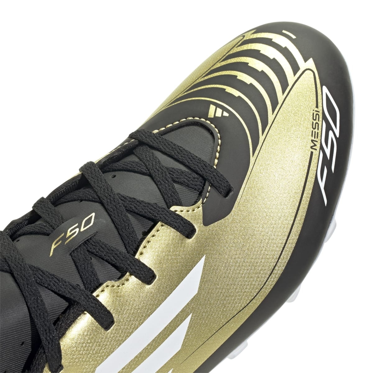 Chuteira Adidas F50 Club Messi FXG Campo - Dourado/Branco