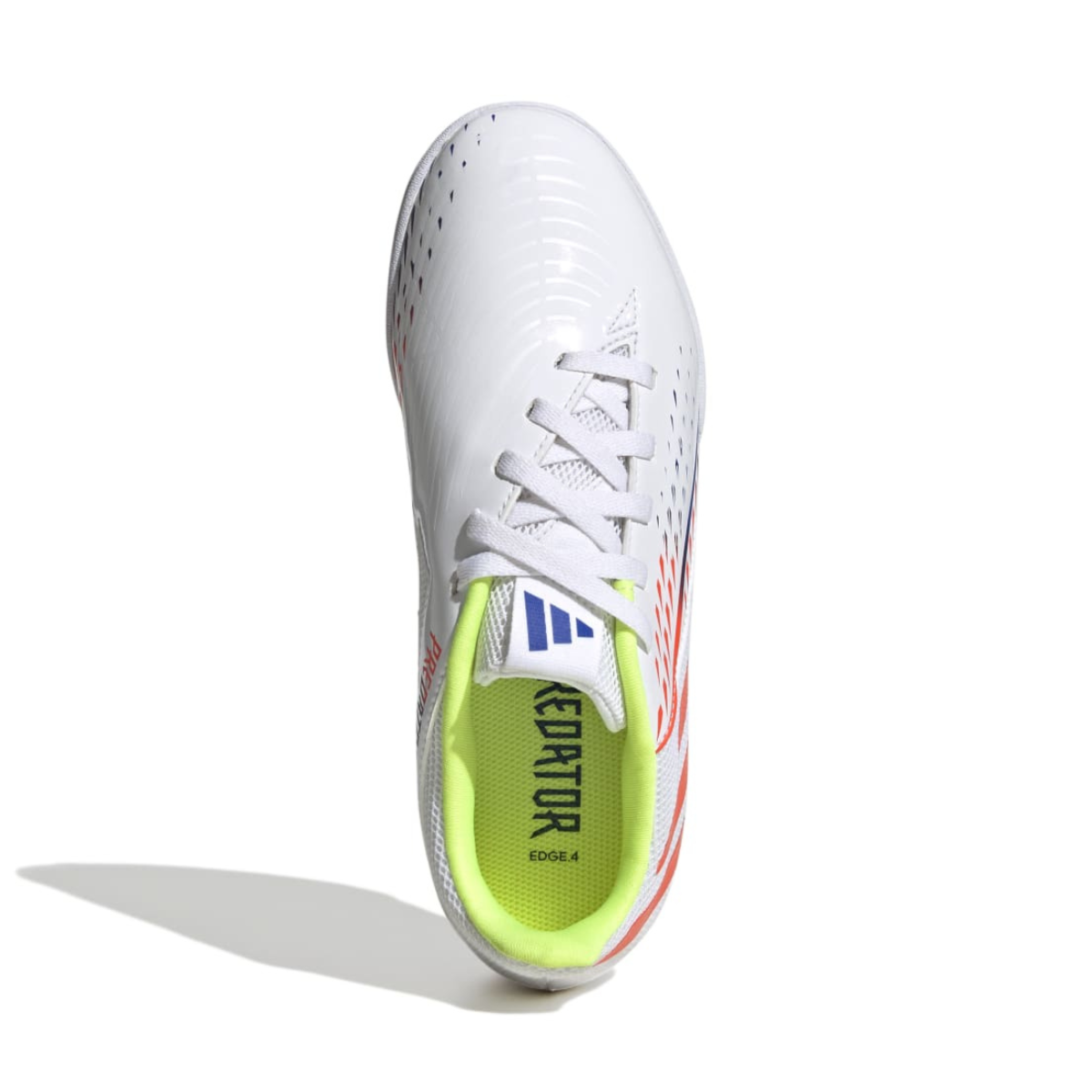 Chuteira Adidas Predator Edge.4 Futsal Infantil - Branco/Laranja