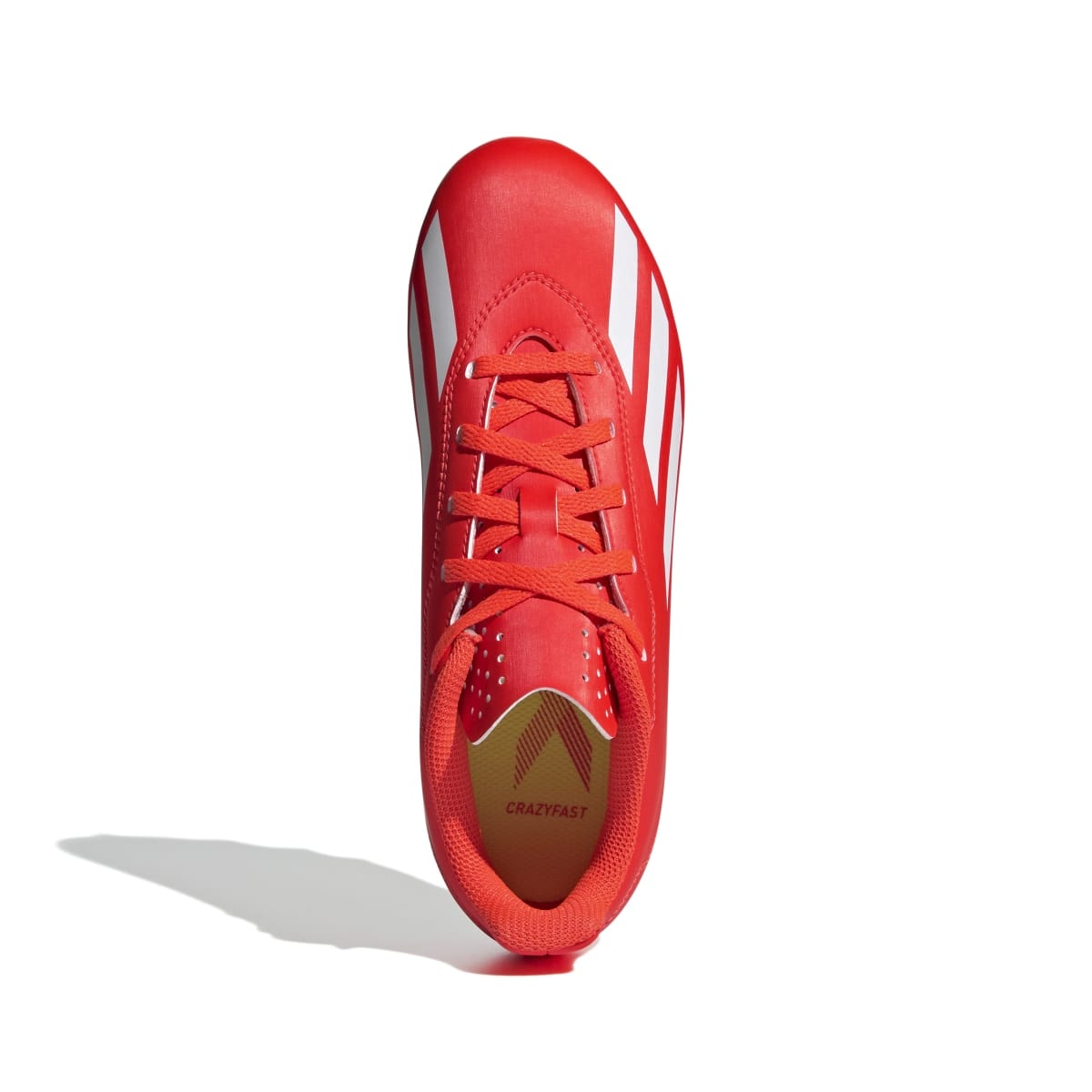Chuteira Adidas X Crazyfast Club FxG Campo Infantil - Laranja/Branco