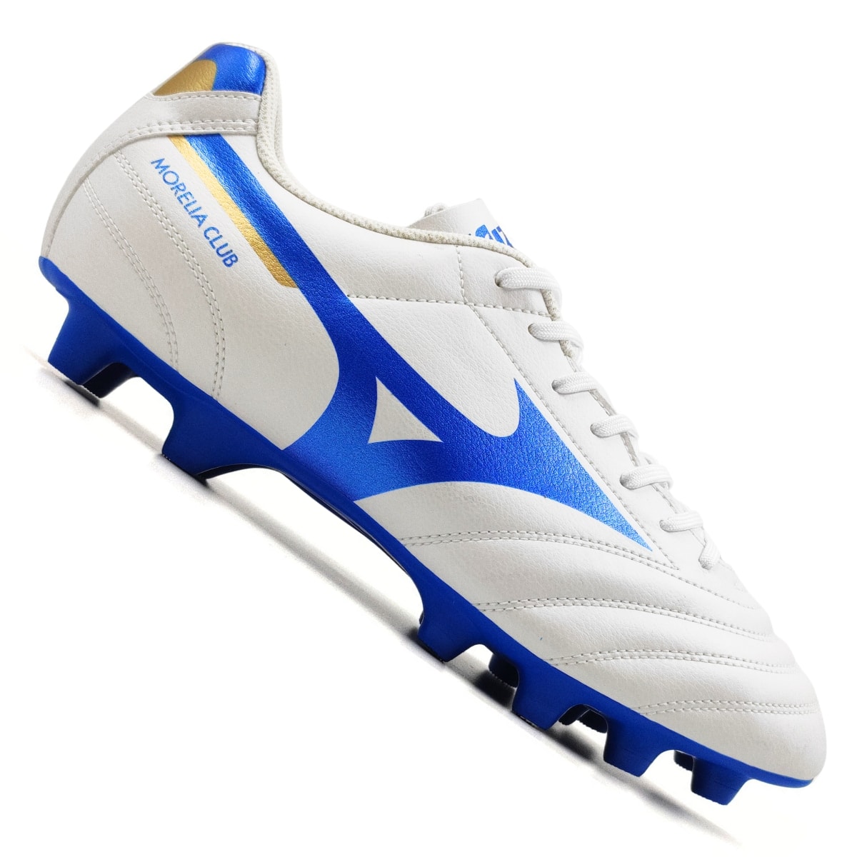 Chuteira Mizuno Morelia Classic MD Campo - Branco/Azul