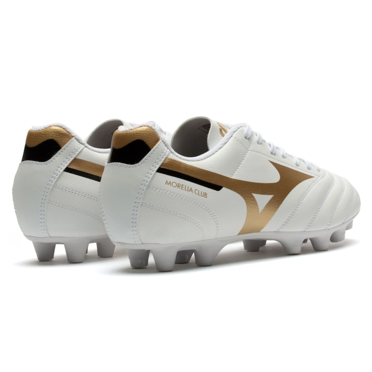 Chuteira Mizuno Morelia Club MD Campo - Branco/Dourado