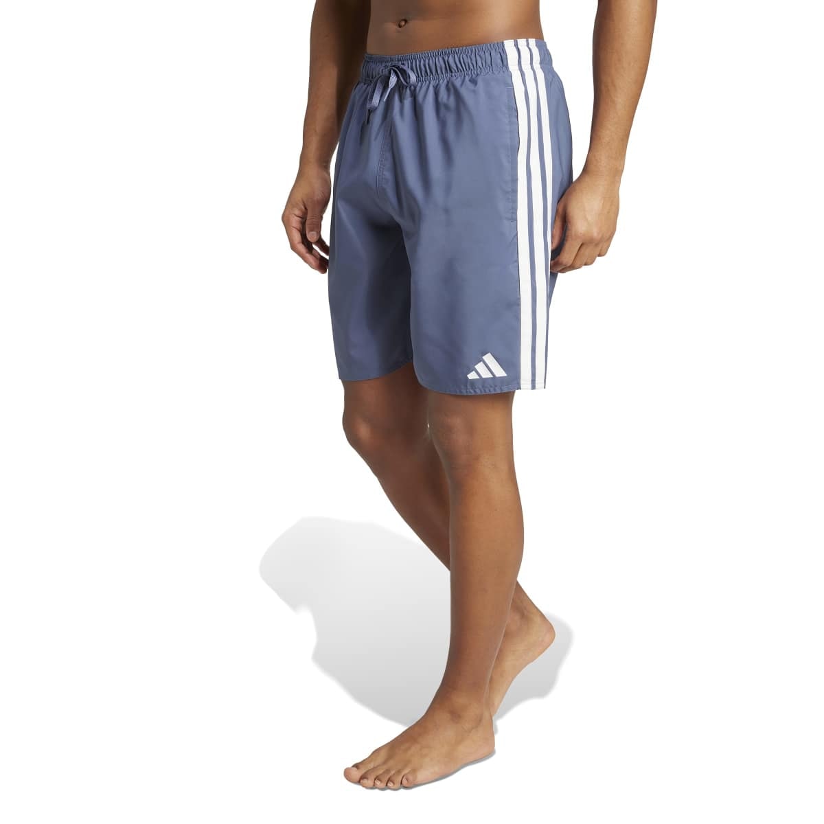 Short Adidas Natação Três Listras Masculino - Azul/Branco