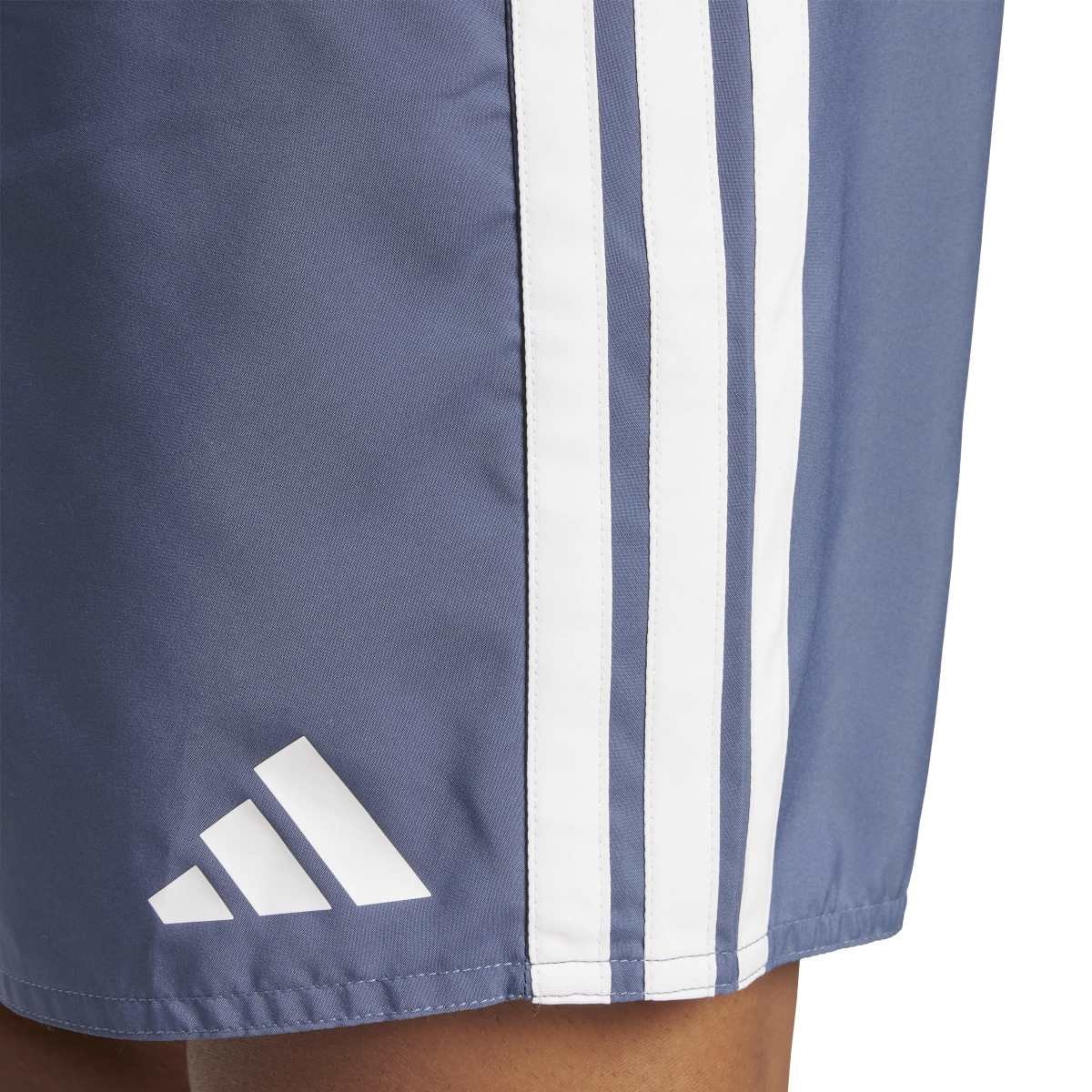 Short Adidas Natação Três Listras Masculino - Azul/Branco