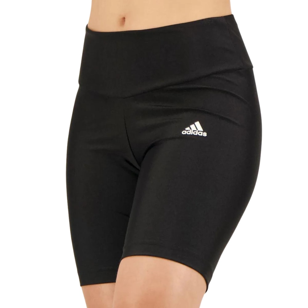 Shorts Legging Yoga Cintura Alta Adidas Essentials Preto Feminino