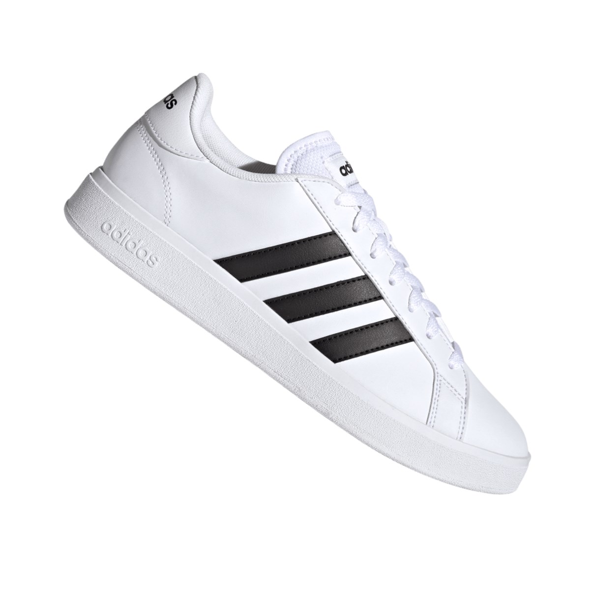 Tênis adidas branco com best sale listra preta