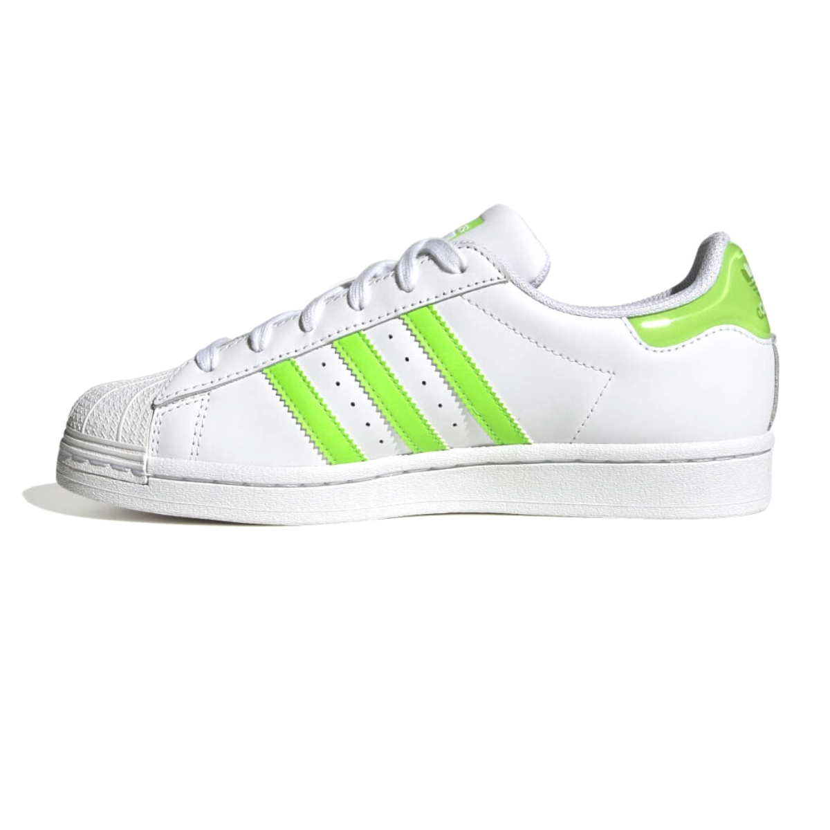 Adidas superstar store branco com verde