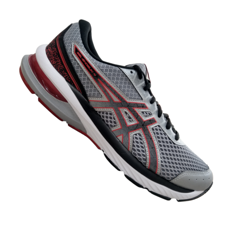 Tenis asics cinza e hot sale vermelho