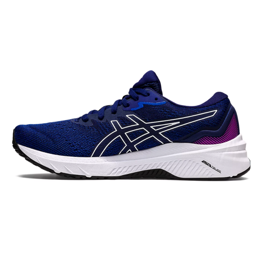 T nis Asics GT 1000 11 Feminino Azul Escuro Branco