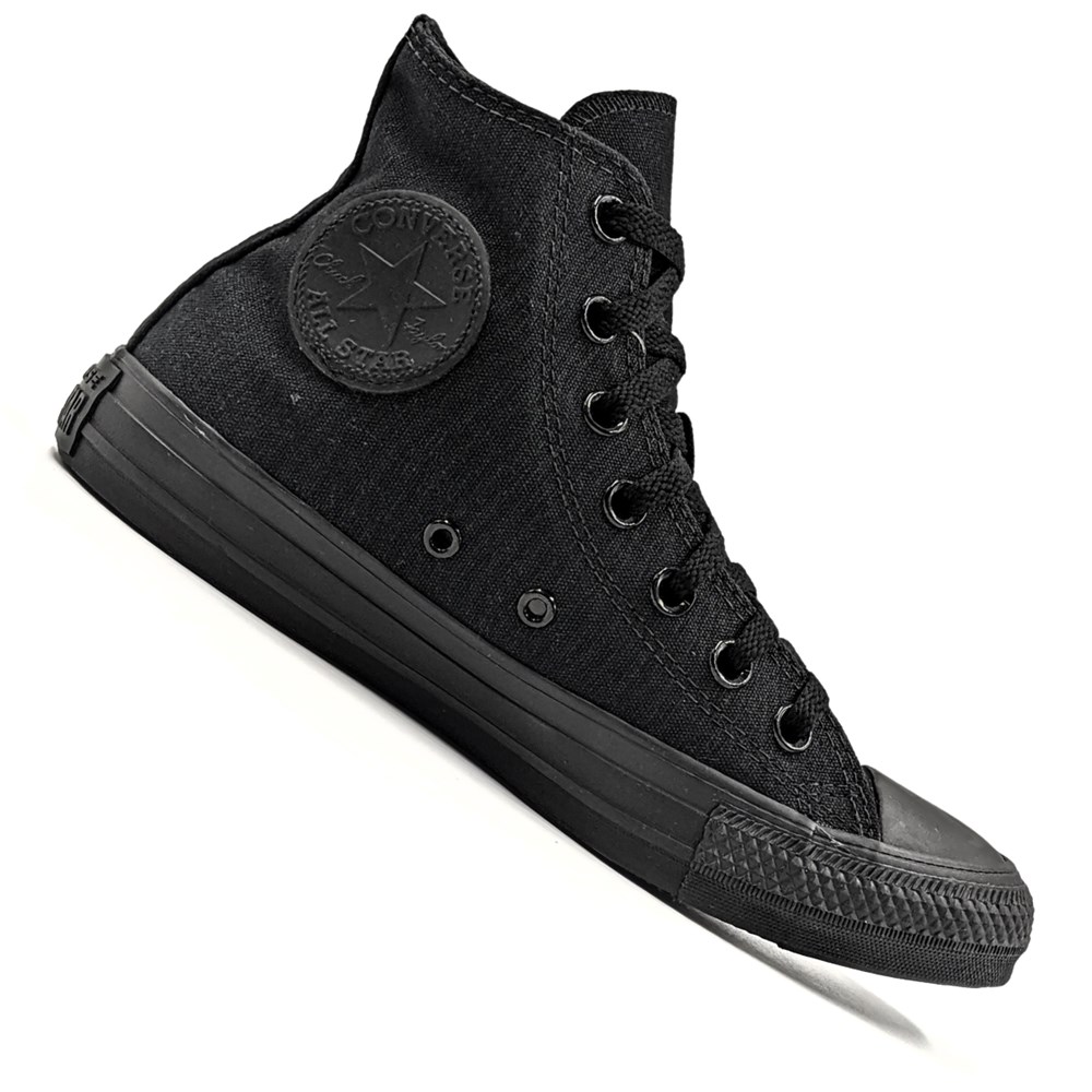 Converse Chuck Taylor All Star Monochrome Preto Cano Alto - Espaco Tenis