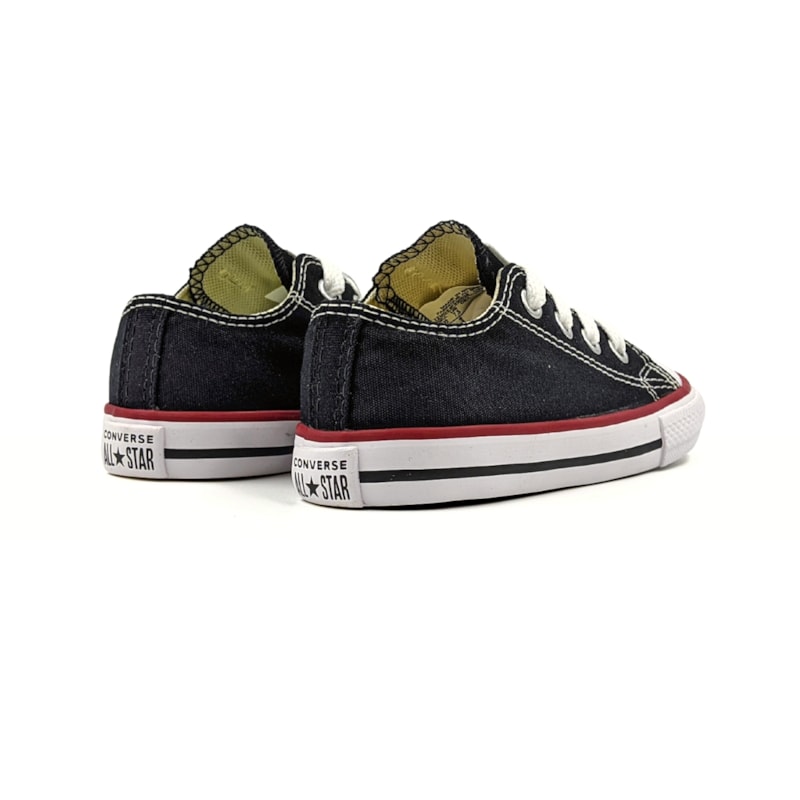 Tênis Converse All Star Infantil Chuck Taylor Ox Preto/Vermelho/Preto 23