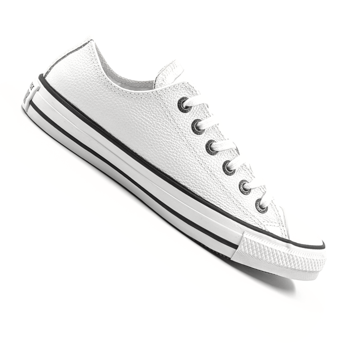 Tenis converse branco sales de couro