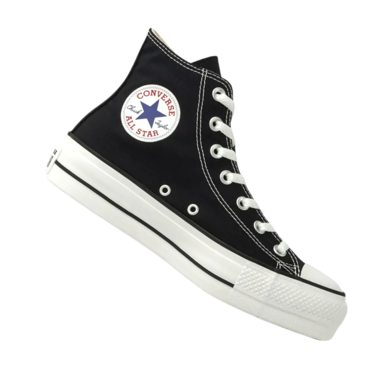 Tenis chuck taylor all star lift plataforma cano alto preto converse ct0494  preto