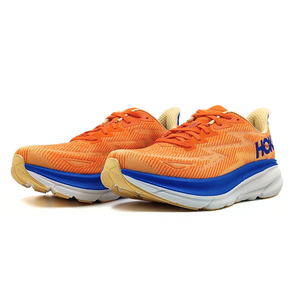 Tênis Hoka Clifton 9 Masculino - Laranja/Azul