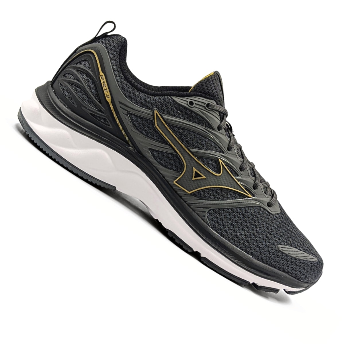 Tênis Mizuno Space 3 Masculino - Chumbo/Dourado