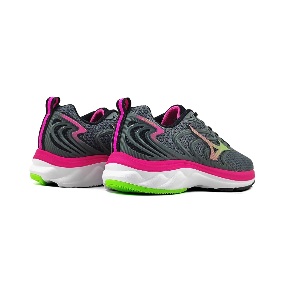 Tênis Mizuno Space 4 Infantil - Chumbo/Rosa