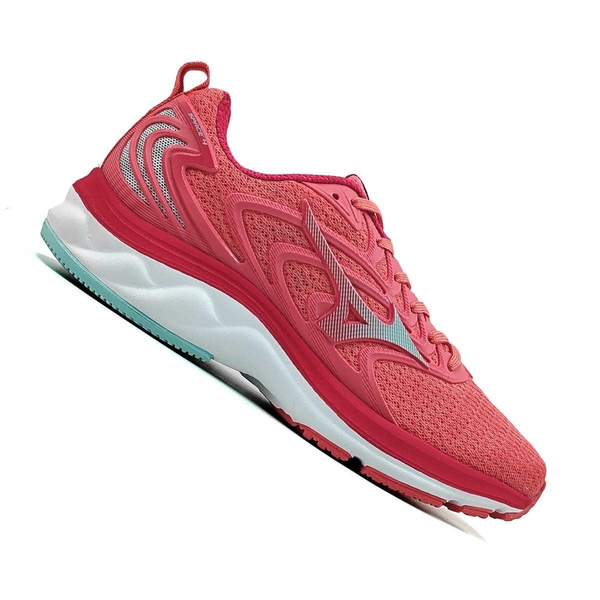 Tenis Mizuno Space 4 Infantil Rosa Verde Agua