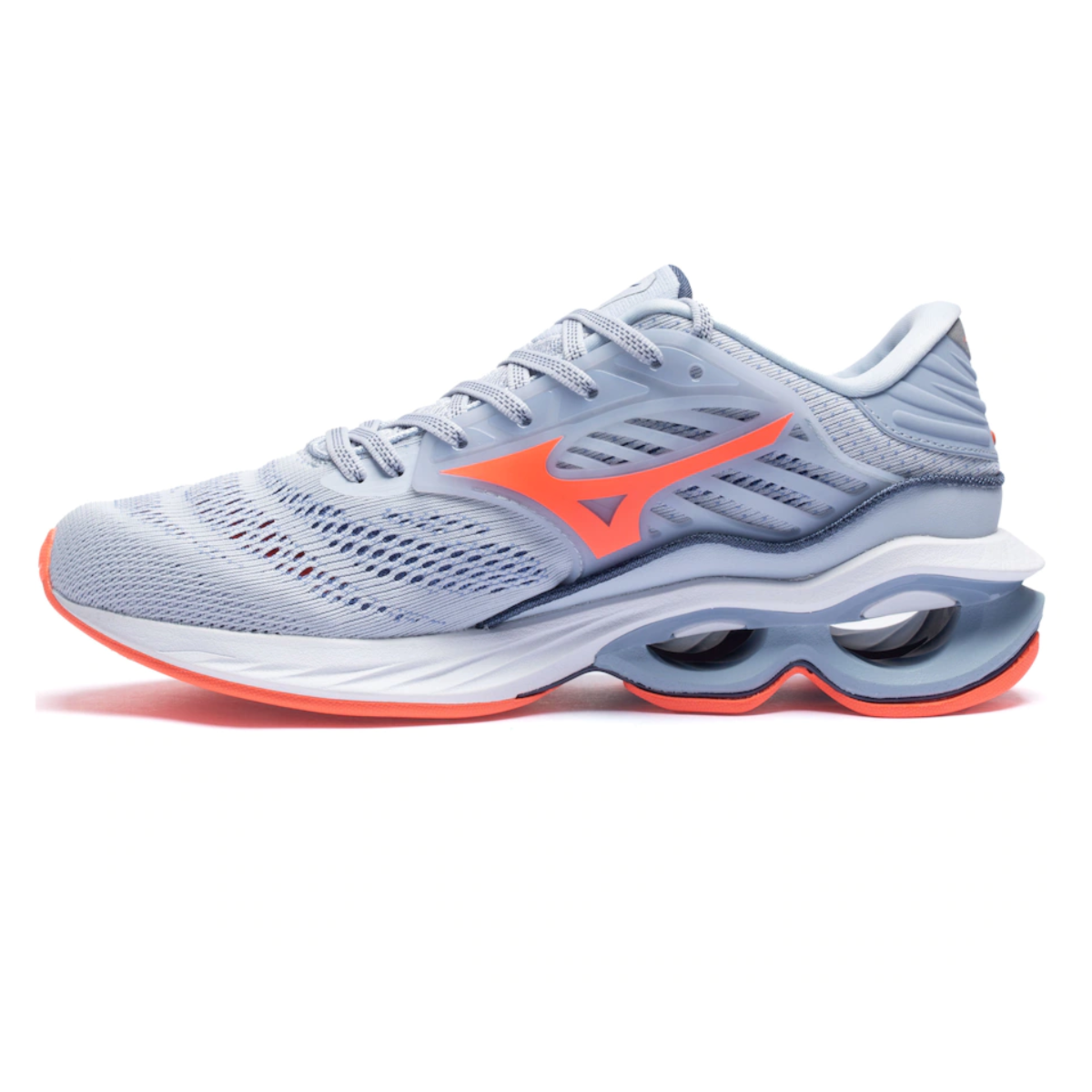 Tênis Mizuno Wave Creation 23 Feminino - Azul Claro/Laranja