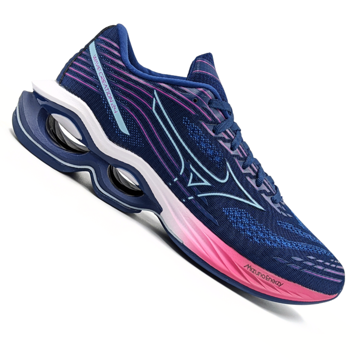 Azul Marinho Mizuno Pro Feminino Rosa Tênis Mizuno Wave Creation