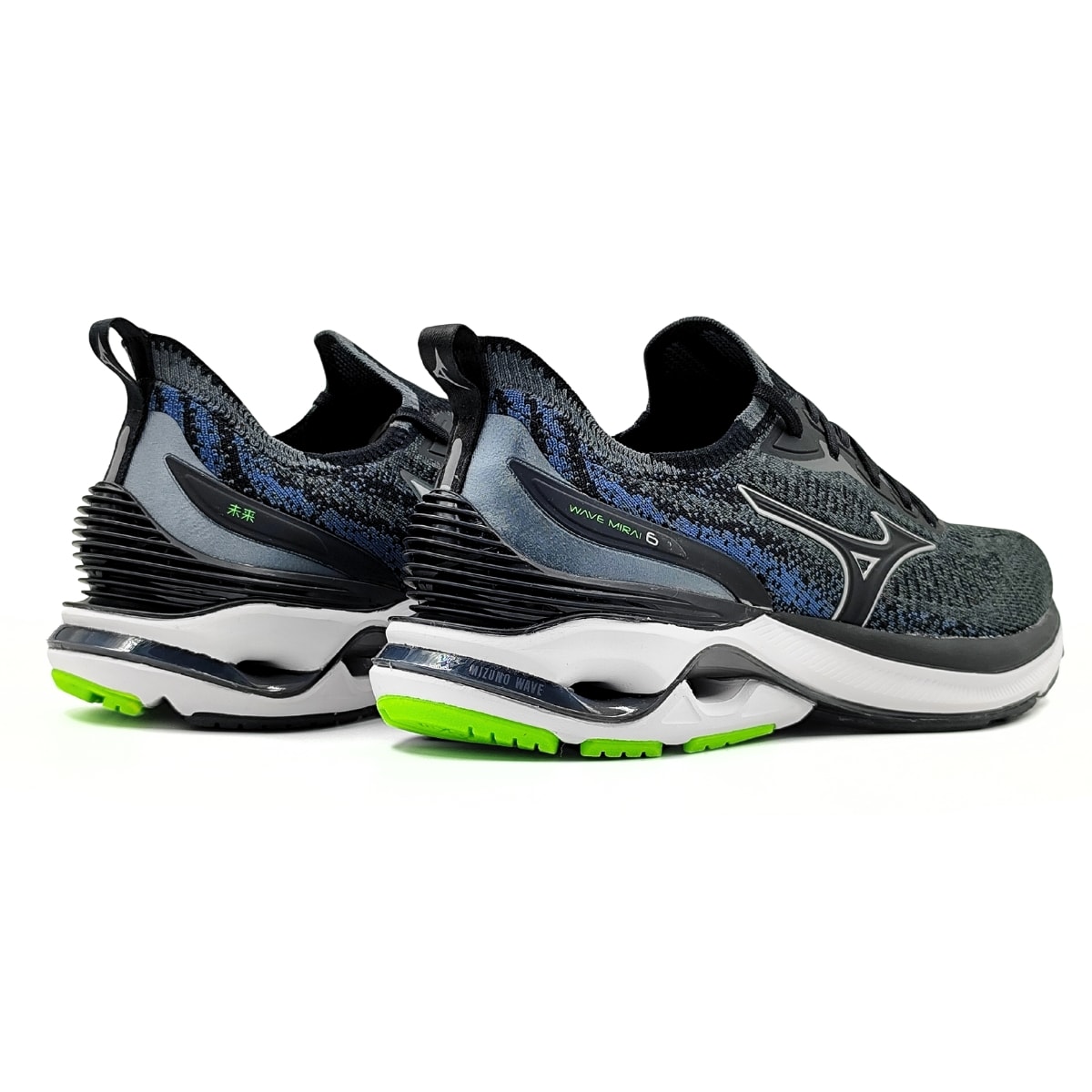 Tênis Mizuno Wave Mirai 6 Masculino - Chumbo/Azul