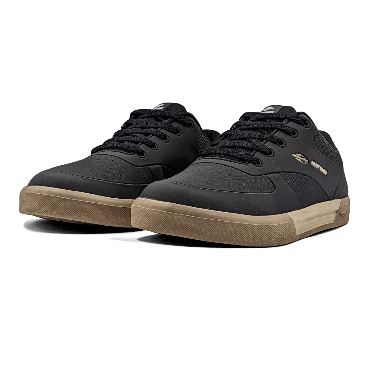 Tenis preto com sales borda marrom feminino