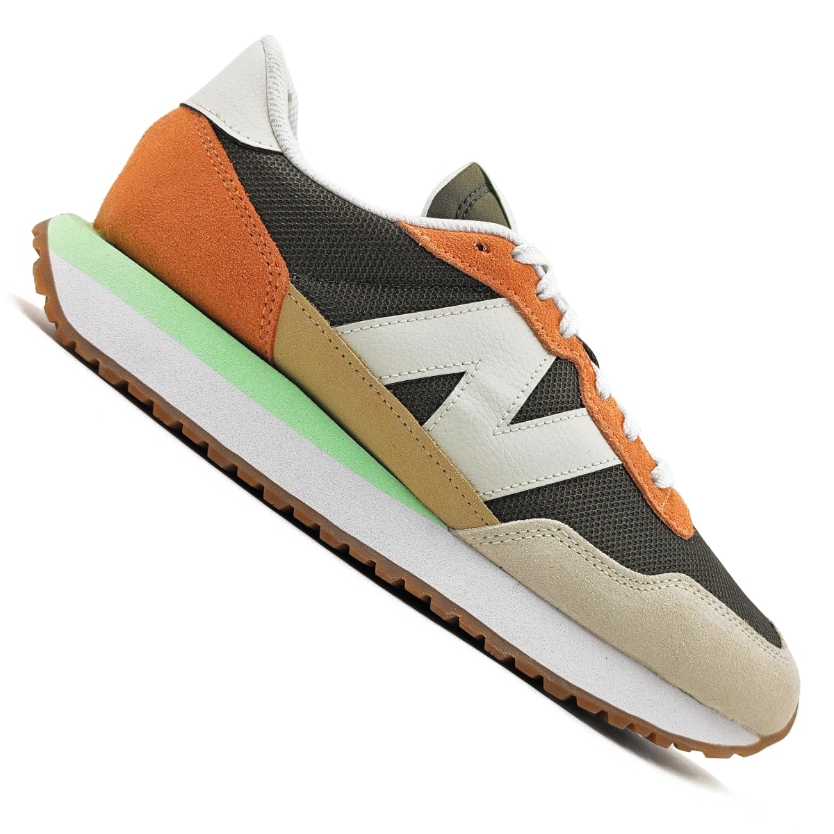 Tênis New Balance 237v1 Masculino - Verde Musgo/Laranja