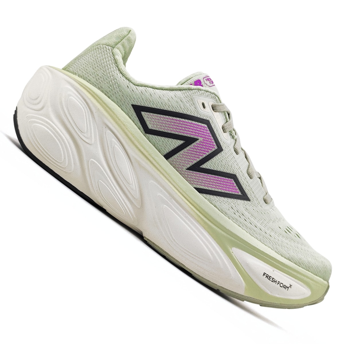 Tênis New Balance Fresh Foam X More V5 Feminino - Verde Claro/Roxo