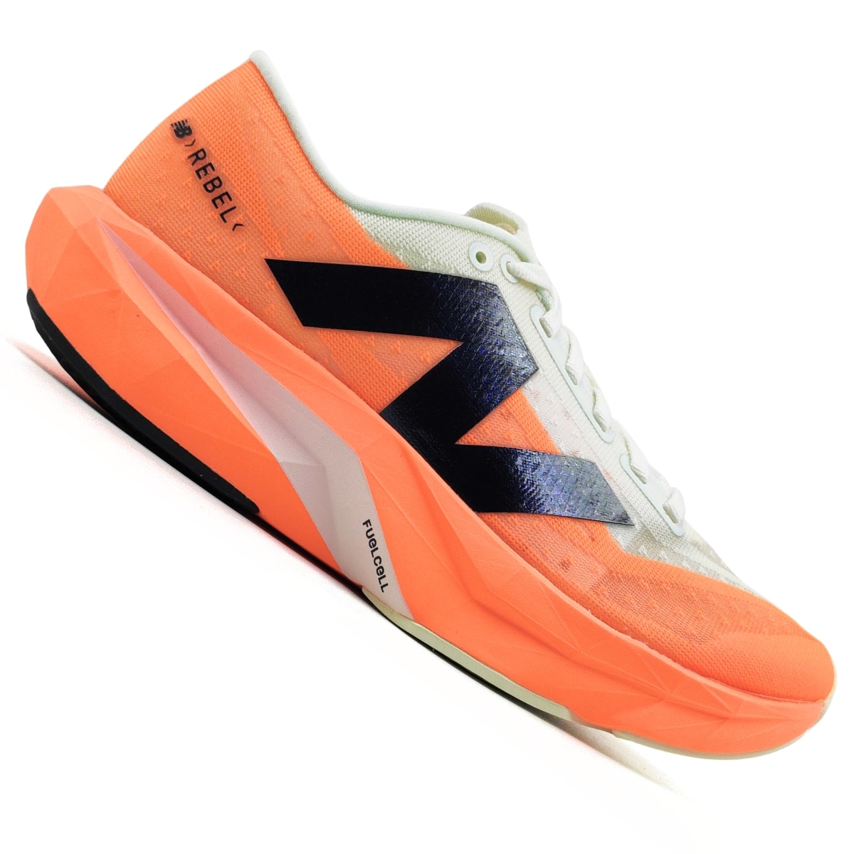 Tênis New Balance FuelCell Rebel V4 Feminino - Bege/Laranja