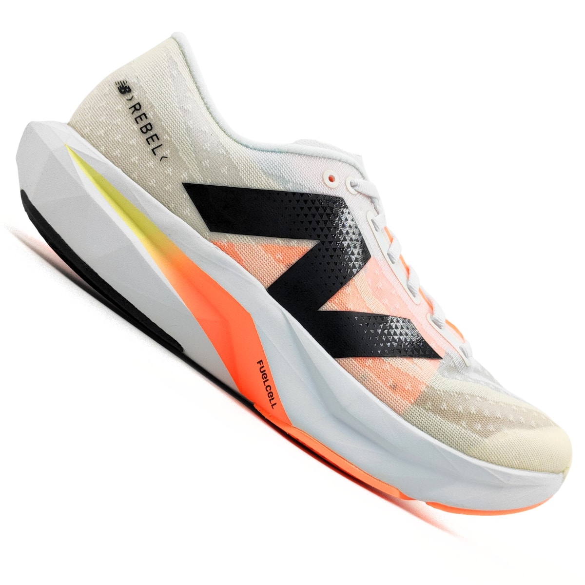 Tênis New Balance FuelCell Rebel V4 Masculino - Branco/Laranja