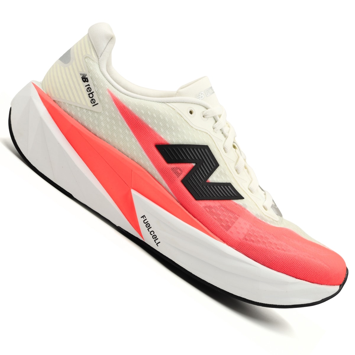 Tênis New Balance FuelCell Rebel V5 Masculino - Branco/Coral