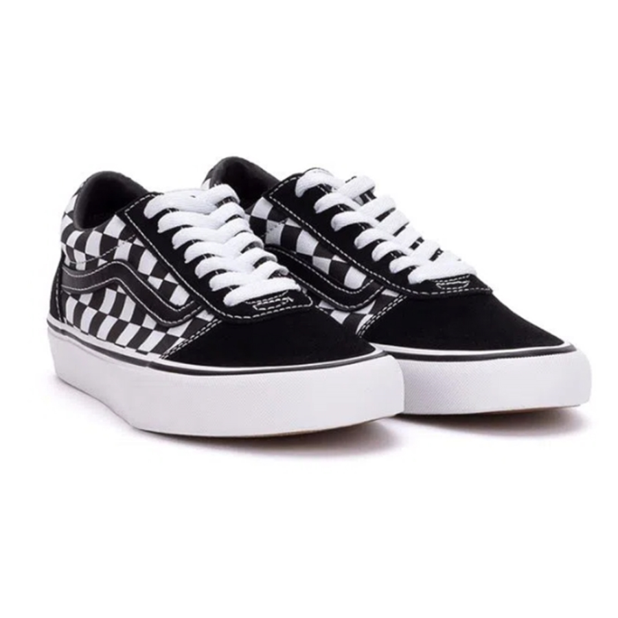 Vans old skool preto hot sale xadrez