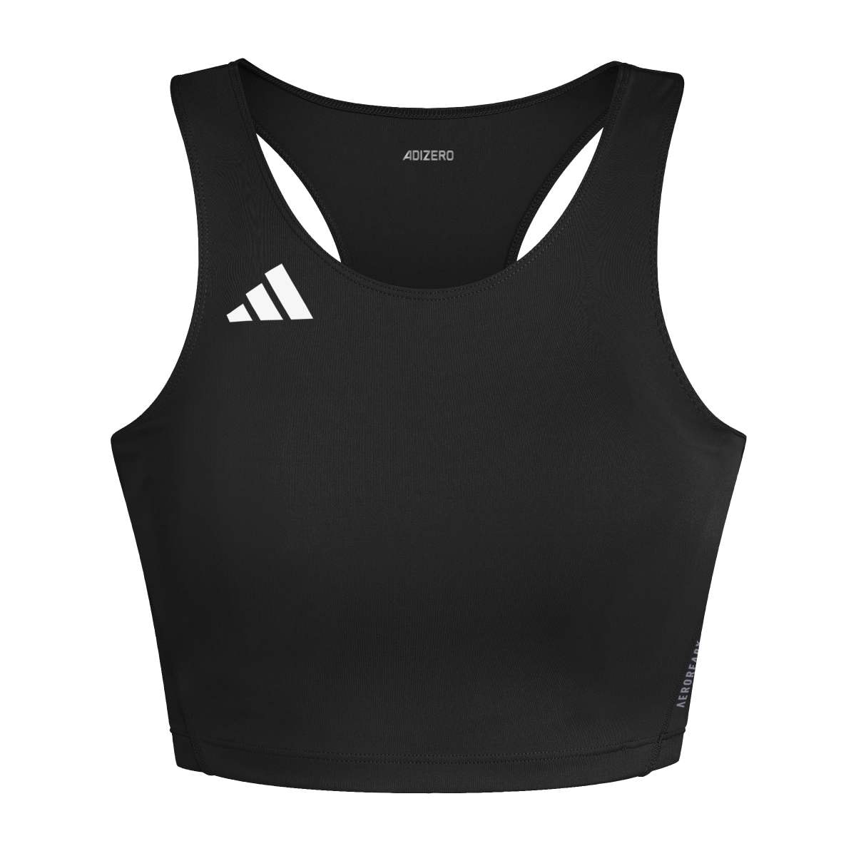 Top Adidas Cropped Corrida Adizero Essentials Feminino - Preto/Branco
